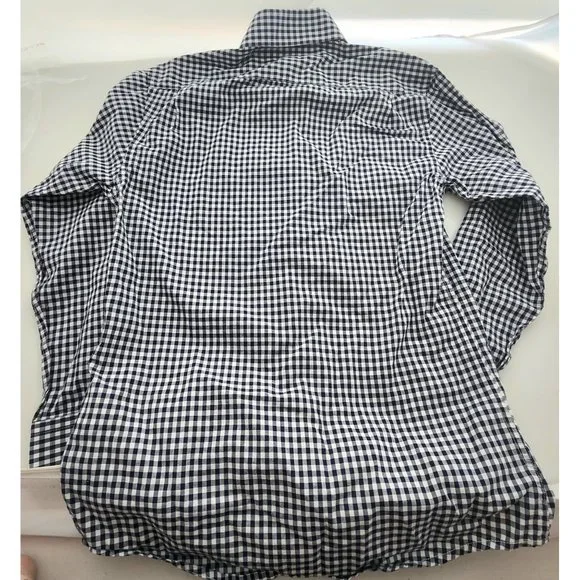 Boys Isaac Mizrahi Long Sleeve Blue/White Button Down Size 10 - Picture 3 of 4